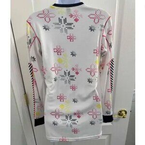 Helly Hansen White Black Long Sleeve Crew Neck Base Layer Medium